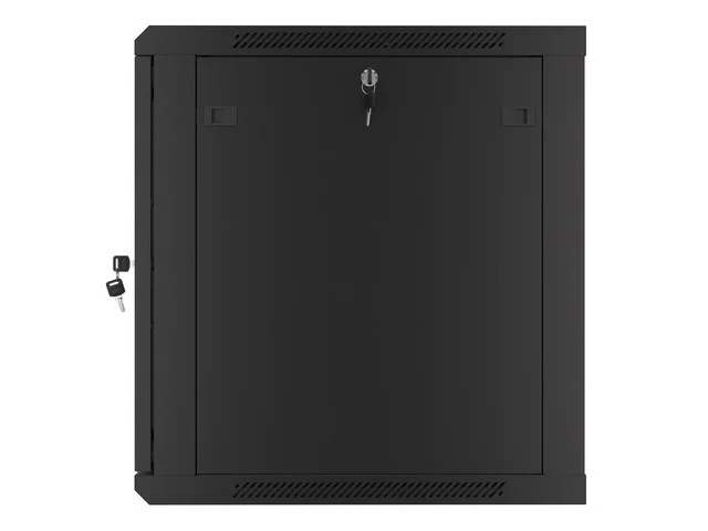 RACKOVÁ SKŘÍŇ 19" NÁSTĚNNÁ 12U/600X600 PRO VLASTNÍ MONTÁŽ S KOVOVÝMI DVEŘMI ČERNÁ  (PLOCHÉ BALENÍ)