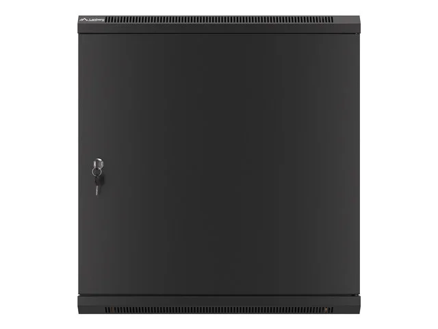 RACKOVÁ SKŘÍŇ 19" NÁSTĚNNÁ 12U/600X600 PRO VLASTNÍ MONTÁŽ S KOVOVÝMI DVEŘMI ČERNÁ  (PLOCHÉ BALENÍ)