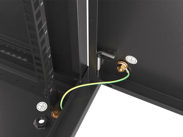 RACKOVÁ SKŘÍŇ 19" NÁSTĚNNÁ 12U/600X600 PRO VLASTNÍ MONTÁŽ S KOVOVÝMI DVEŘMI ČERNÁ  (PLOCHÉ BALENÍ)