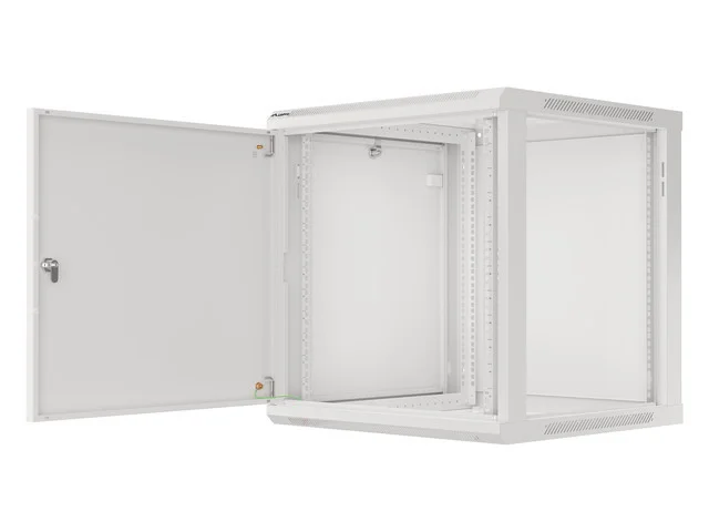RACKOVÁ SKŘÍŇ 19" NÁSTĚNNÁ 12U/600X600 PRO VLASTNÍ MONTÁŽ S KOVOVÝMI DVEŘMI ŠEDÁ  (PLOCHÉ BALENÍ)
