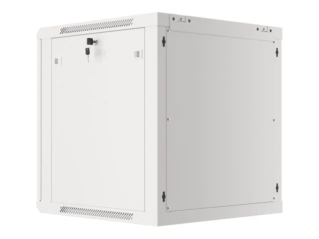 RACKOVÁ SKŘÍŇ 19" NÁSTĚNNÁ 12U/600X600 PRO VLASTNÍ MONTÁŽ S KOVOVÝMI DVEŘMI ŠEDÁ  (PLOCHÉ BALENÍ)