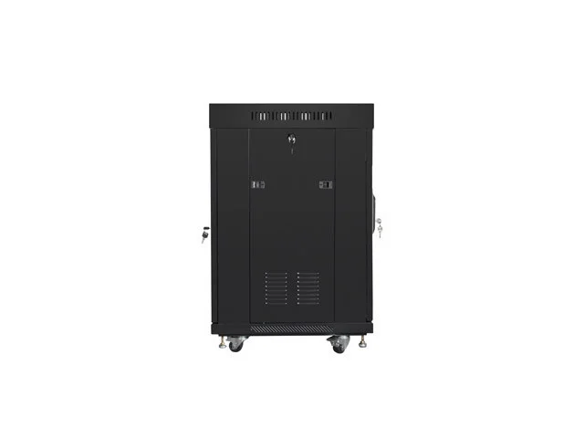 19" VOLNĚ STOJÍCÍ RACKOVÁ SKŘÍŇ 15U/600X600 (FLAT PACK) S PROSKLENÝMI DVEŘMI LCD ČERNÁ  V2