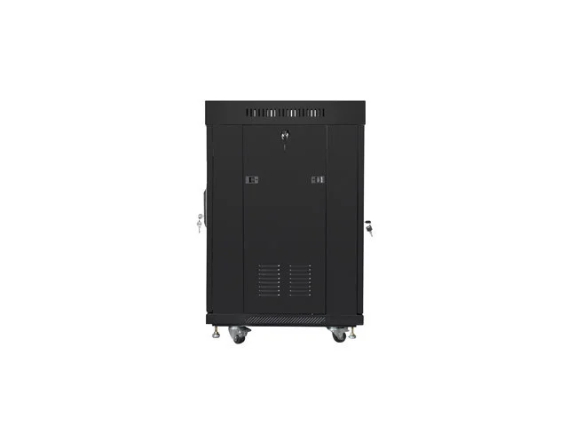 19" VOLNĚ STOJÍCÍ RACKOVÁ SKŘÍŇ 15U/600X600 (FLAT PACK) S PROSKLENÝMI DVEŘMI LCD ČERNÁ  V2