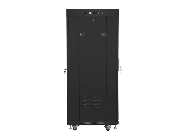 19" VOLNĚ STOJÍCÍ RACKOVÁ SKŘÍŇ 27U/600X600 (FLAT PACK) S PROSKLENÝMI DVEŘMI LCD ČERNÁ  V2