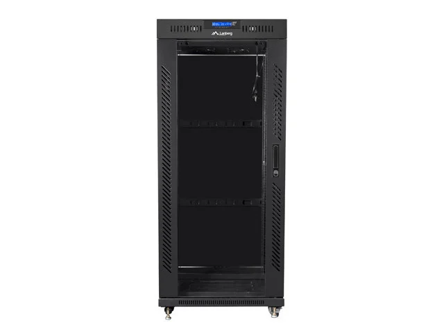 19" VOLNĚ STOJÍCÍ RACKOVÁ SKŘÍŇ 27U/600X800 (FLAT PACK) S PROSKLENÝMI DVEŘMI LCD ČERNÁ  V2