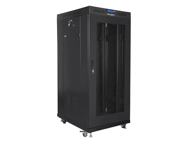 19" VOLNĚ STOJÍCÍ RACKOVÁ SKŘÍŇ 27U/600X800 (FLAT PACK) SE SÍŤOVÝMI DVEŘMI LCD ČERNÁ  V2