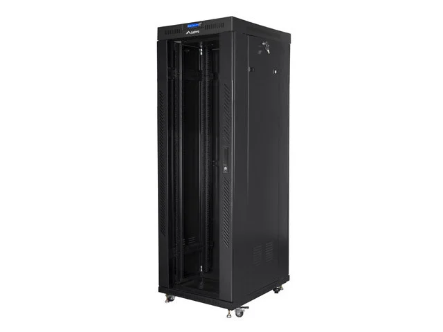 19" VOLNĚ STOJÍCÍ RACKOVÁ SKŘÍŇ 37U/600X800 (FLAT PACK) S PROSKLENÝMI DVEŘMI LCD ČERNÁ  V2