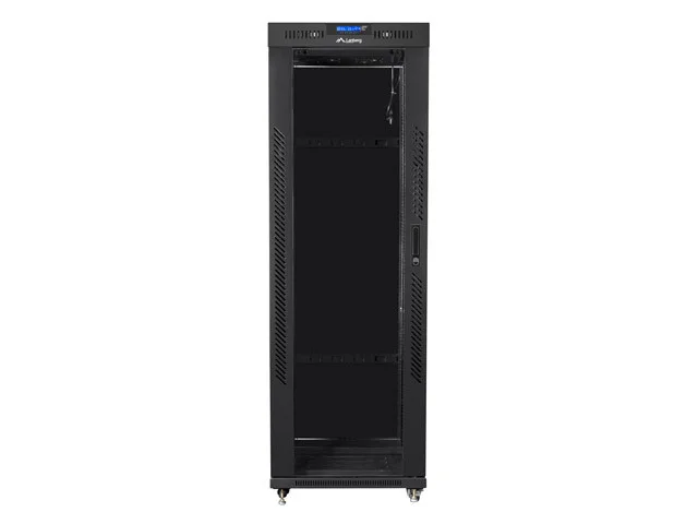 19" VOLNĚ STOJÍCÍ RACKOVÁ SKŘÍŇ 37U/600X800 (FLAT PACK) S PROSKLENÝMI DVEŘMI LCD ČERNÁ  V2
