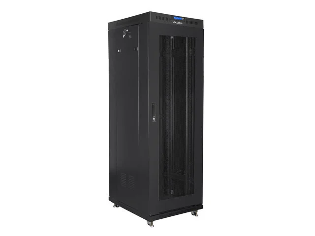 RACKOVÁ SKŘÍŇ 19" VOLNĚ STOJÍCÍ 37U/600X800 (FLAT PACK) S DVÍŘKY SE SÍŤKOU LCD ČERNÁ  V2