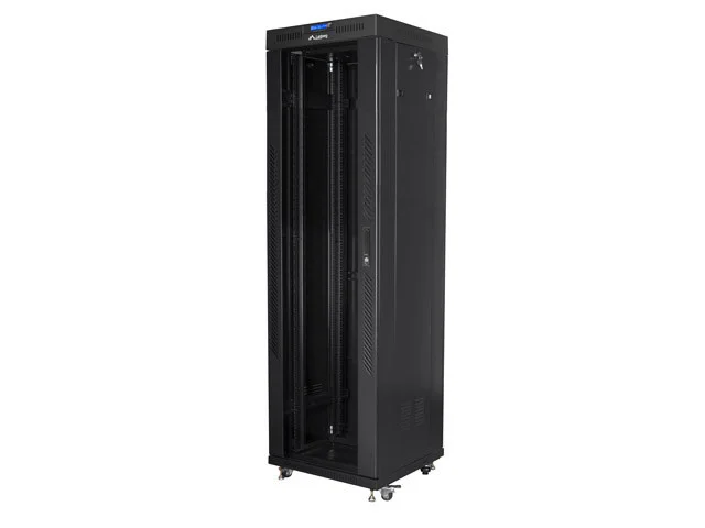 19" VOLNĚ STOJÍCÍ RACKOVÁ SKŘÍŇ 42U/600X600 (FLAT PACK) S PROSKLENÝMI DVEŘMI LCD ČERNÁ  V2