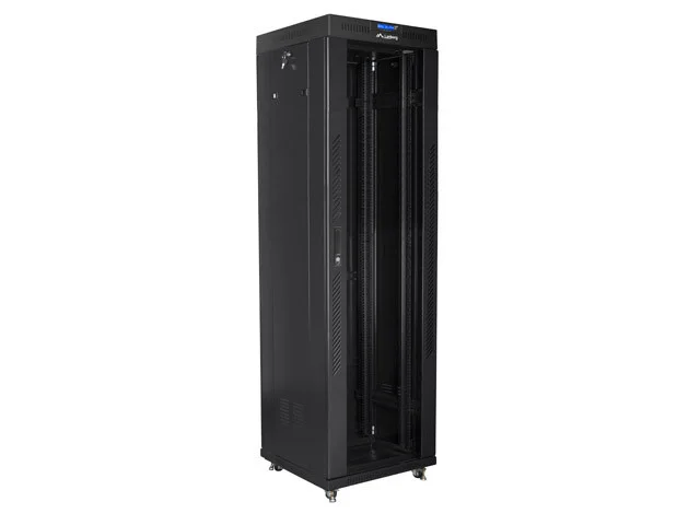 19" VOLNĚ STOJÍCÍ RACKOVÁ SKŘÍŇ 42U/600X600 (FLAT PACK) S PROSKLENÝMI DVEŘMI LCD ČERNÁ  V2