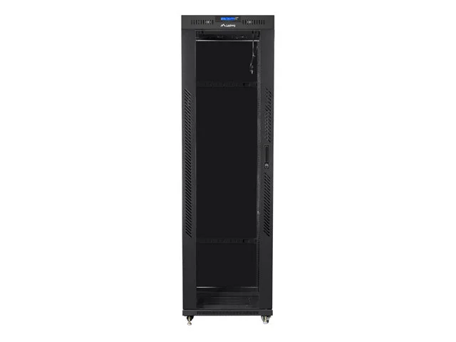 19" VOLNĚ STOJÍCÍ RACKOVÁ SKŘÍŇ 42U/600X600 (FLAT PACK) S PROSKLENÝMI DVEŘMI LCD ČERNÁ  V2