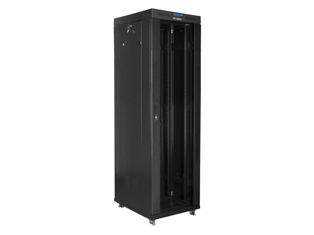 19" VOLNĚ STOJÍCÍ RACKOVÁ SKŘÍŇ 42U/600X800 (FLAT PACK) S PROSKLENÝMI DVEŘMI LCD ČERNÁ  V2