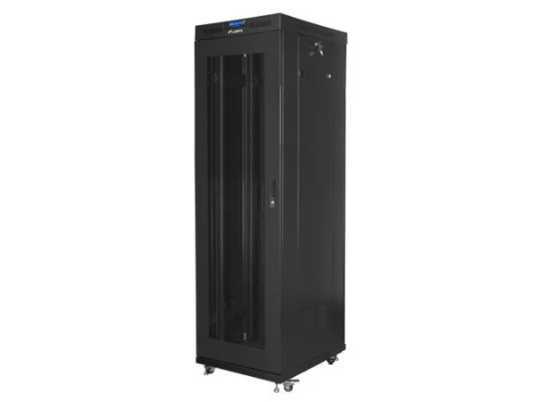 19" VOLNĚ STOJÍCÍ RACKOVÁ SKŘÍŇ 42U/600X800 (FLAT PACK) SE SÍŤOVÝMI DVEŘMI LCD ČERNÁ  V2