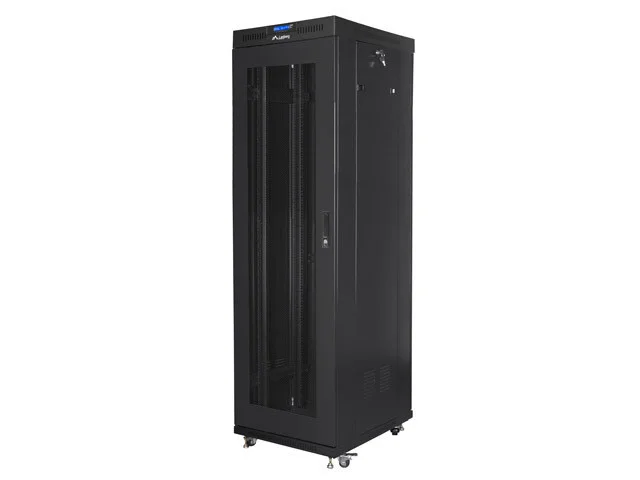 19" VOLNĚ STOJÍCÍ RACKOVÁ SKŘÍŇ 42U/600X800 (FLAT PACK) SE SÍŤOVÝMI DVEŘMI LCD ČERNÁ  V2