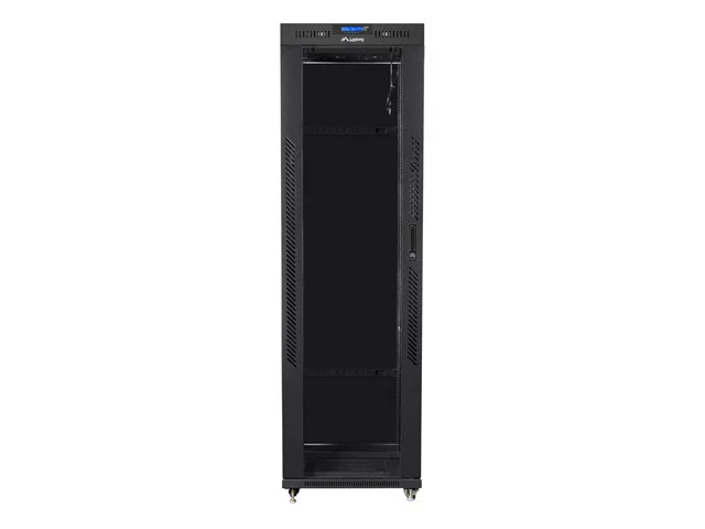 19" VOLNĚ STOJÍCÍ RACKOVÁ SKŘÍŇ 42U/600X1000 (FLAT PACK) S PROSKLENÝMI DVEŘMI LCD ČERNÁ  V2
