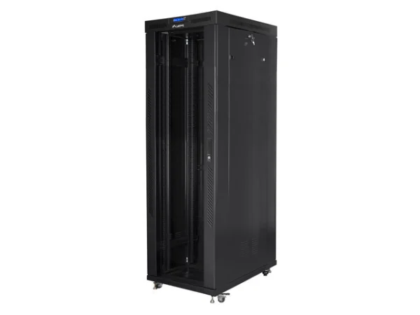 19" VOLNĚ STOJÍCÍ RACKOVÁ SKŘÍŇ 42U/800X1000 (FLAT PACK) S PROSKLENÝMI DVEŘMI LCD ČERNÁ  V2