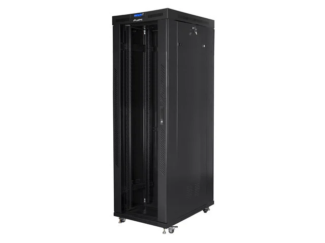 19" VOLNĚ STOJÍCÍ RACKOVÁ SKŘÍŇ 42U/800X1000 (FLAT PACK) S PROSKLENÝMI DVEŘMI LCD ČERNÁ  V2