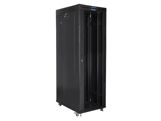 19" VOLNĚ STOJÍCÍ RACKOVÁ SKŘÍŇ 42U/800X1000 (FLAT PACK) S PROSKLENÝMI DVEŘMI LCD ČERNÁ  V2