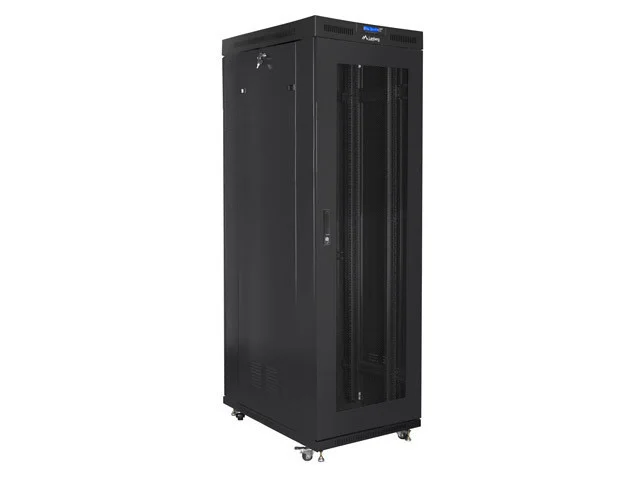 19" VOLNĚ STOJÍCÍ RACKOVÁ SKŘÍŇ 42U/800X1000 (FLAT PACK) SE SÍŤOVÝMI DVEŘMI LCD ČERNÁ  V2