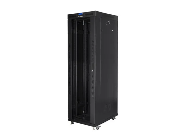 19" VOLNĚ STOJÍCÍ RACKOVÁ SKŘÍŇ 42U/800X800 (FLAT PACK) S PROSKLENÝMI DVEŘMI LCD ČERNÁ  V2