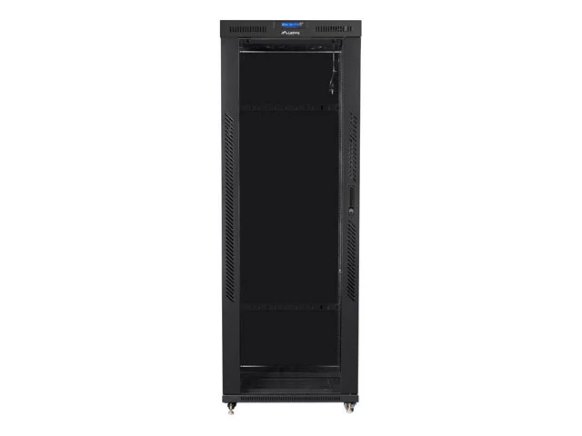 19" VOLNĚ STOJÍCÍ RACKOVÁ SKŘÍŇ 42U/800X800 (FLAT PACK) S PROSKLENÝMI DVEŘMI LCD ČERNÁ  V2