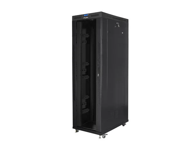 19" VOLNĚ STOJÍCÍ RACKOVÁ SKŘÍŇ 42U/800X1200 (FLAT PACK) S PROSKLENÝMI DVEŘMI LCD ČERNÁ  V2