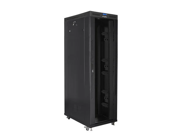 19" VOLNĚ STOJÍCÍ RACKOVÁ SKŘÍŇ 42U/800X1200 (FLAT PACK) S PROSKLENÝMI DVEŘMI LCD ČERNÁ  V2