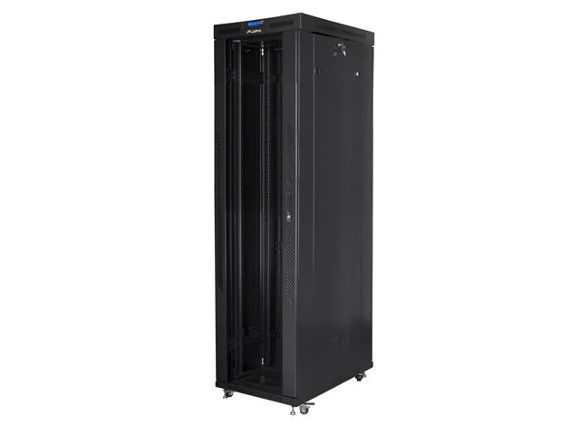 19" VOLNĚ STOJÍCÍ RACKOVÁ SKŘÍŇ 47U/800X1000 (FLAT PACK) S PROSKLENÝMI DVEŘMI LCD ČERNÁ  V2