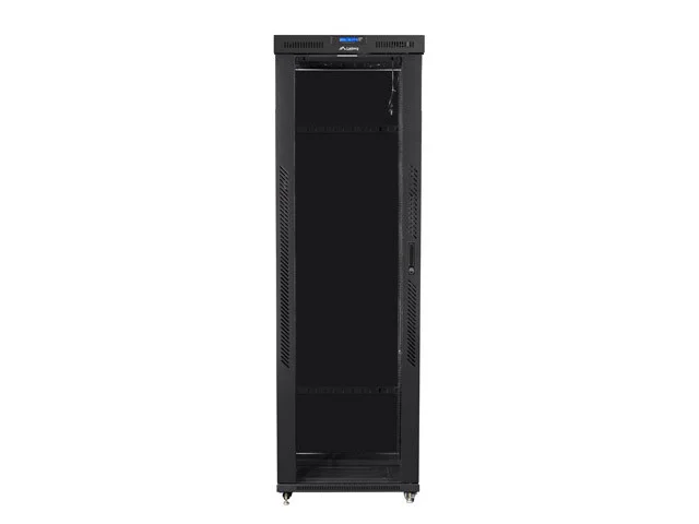 19" VOLNĚ STOJÍCÍ RACKOVÁ SKŘÍŇ 47U/800X1000 (FLAT PACK) S PROSKLENÝMI DVEŘMI LCD ČERNÁ  V2