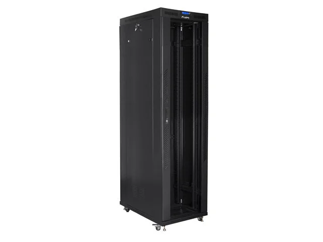 19" VOLNĚ STOJÍCÍ RACKOVÁ SKŘÍŇ 47U/800X1000 (FLAT PACK) S PROSKLENÝMI DVEŘMI LCD ČERNÁ  V2