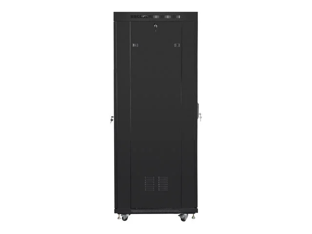 RACKOVÁ SKŘÍŇ 19" VOLNĚ STOJÍCÍ 37U/800X1000 (FLAT PACK) ČERNÁ S PROSKLENÝMI DVEŘMI LCD  V2
