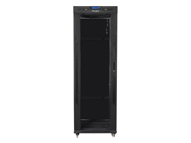 RACKOVÁ SKŘÍŇ 19" VOLNĚ STOJÍCÍ 37U/800X1000 (FLAT PACK) ČERNÁ S PROSKLENÝMI DVEŘMI LCD  V2