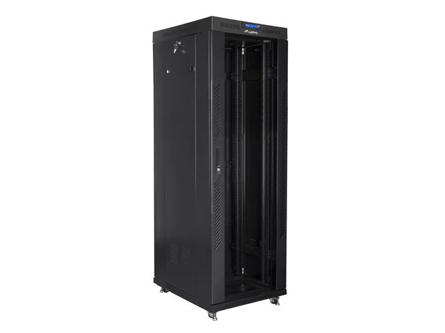 RACKOVÁ SKŘÍŇ 19" VOLNĚ STOJÍCÍ 37U/800X1000 (FLAT PACK) ČERNÁ S PROSKLENÝMI DVEŘMI LCD  V2