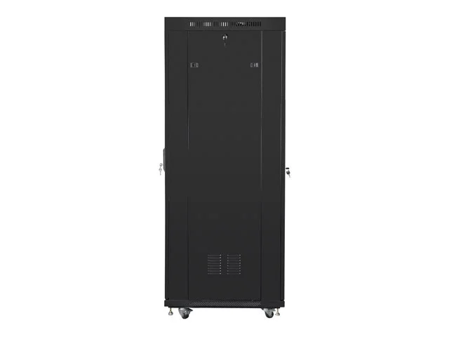 RACKOVÁ SKŘÍŇ 19" VOLNĚ STOJÍCÍ 37U/800X1000 (FLAT PACK) ČERNÁ S PROSKLENÝMI DVEŘMI LCD  V2