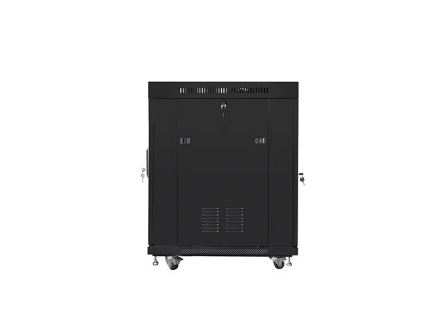 RACKOVÁ SKŘÍŇ 19" VOLNĚ STOJÍCÍ 15U/800X1000 (FLAT PACK) ČERNÁ S PROSKLENÝMI DVEŘMI LCD  V2
