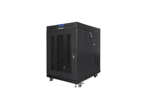 RACKOVÁ SKŘÍŇ 19" VOLNĚ STOJÍCÍ 15U/800X1000 (FLAT PACK) ČERNÁ - Prosklené dveře