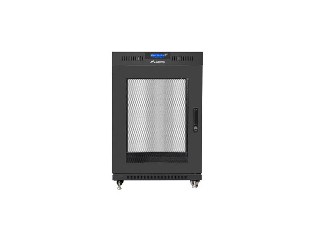 RACKOVÁ SKŘÍŇ 19" VOLNĚ STOJÍCÍ 15U/800X1000 (FLAT PACK) ČERNÁ - Prosklené dveře