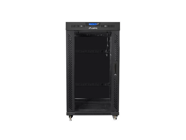 19" VOLNĚ STOJÍCÍ RACKOVÁ SKŘÍŇ 22U/800X1000 (FLAT PACK) ČERNÁ S PROSKLENÝMI DVEŘMI LCD  V2