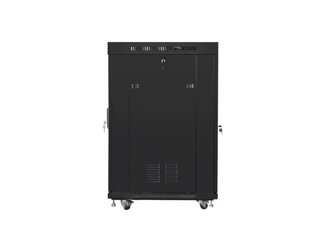 19" VOLNĚ STOJÍCÍ RACKOVÁ SKŘÍŇ 22U/800X1000 (FLAT PACK) ČERNÁ S PROSKLENÝMI DVEŘMI LCD  V2