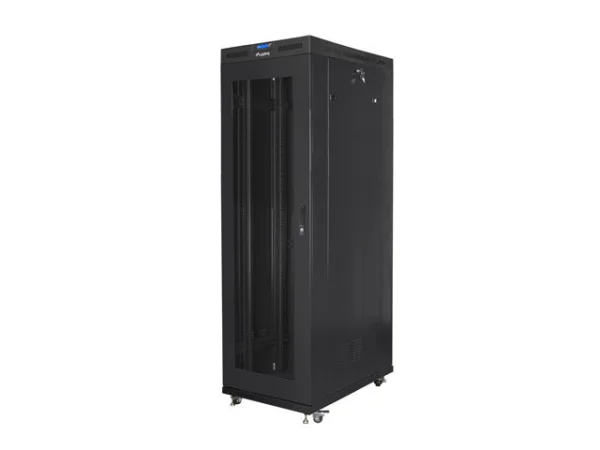 19" VOLNĚ STOJÍCÍ RACKOVÁ SKŘÍŇ 42U/800X1200 (FLAT PACK) SE SÍŤOVÝMI DVEŘMI LCD ČERNÁ  V2