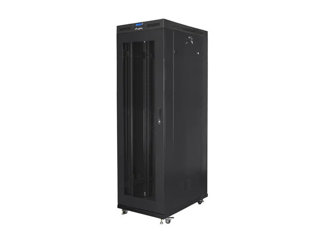 19" VOLNĚ STOJÍCÍ RACKOVÁ SKŘÍŇ 42U/800X1200 (FLAT PACK) SE SÍŤOVÝMI DVEŘMI LCD ČERNÁ  V2