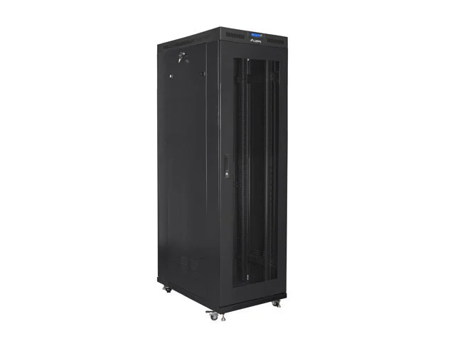 19" VOLNĚ STOJÍCÍ RACKOVÁ SKŘÍŇ 42U/800X1200 (FLAT PACK) SE SÍŤOVÝMI DVEŘMI LCD ČERNÁ  V2