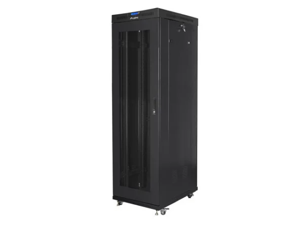 19" VOLNĚ STOJÍCÍ RACKOVÁ SKŘÍŇ 42U/600X1000 (FLAT PACK) SE SÍŤOVÝMI DVEŘMI LCD ČERNÁ  V2