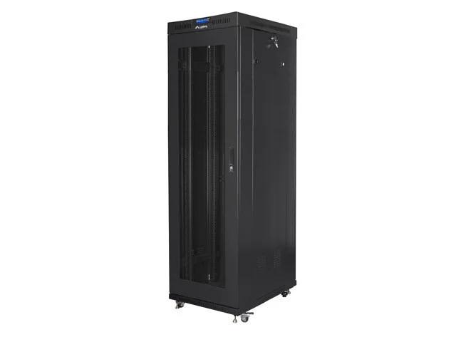 19" VOLNĚ STOJÍCÍ RACKOVÁ SKŘÍŇ 42U/600X1000 (FLAT PACK) SE SÍŤOVÝMI DVEŘMI LCD ČERNÁ  V2