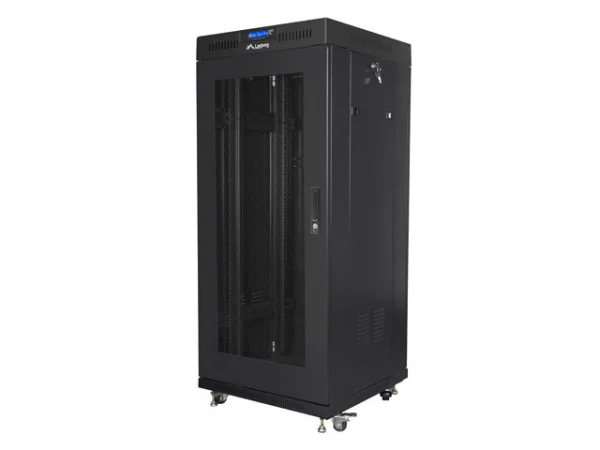19" VOLNĚ STOJÍCÍ RACKOVÁ SKŘÍŇ 27U/600X600 (FLAT PACK) SE SÍŤOVANÝMI DVEŘMI LCD ČERNÁ  V2