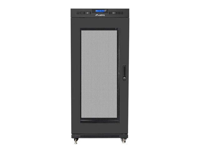 19" VOLNĚ STOJÍCÍ RACKOVÁ SKŘÍŇ 27U/600X600 (FLAT PACK) SE SÍŤOVANÝMI DVEŘMI LCD ČERNÁ  V2
