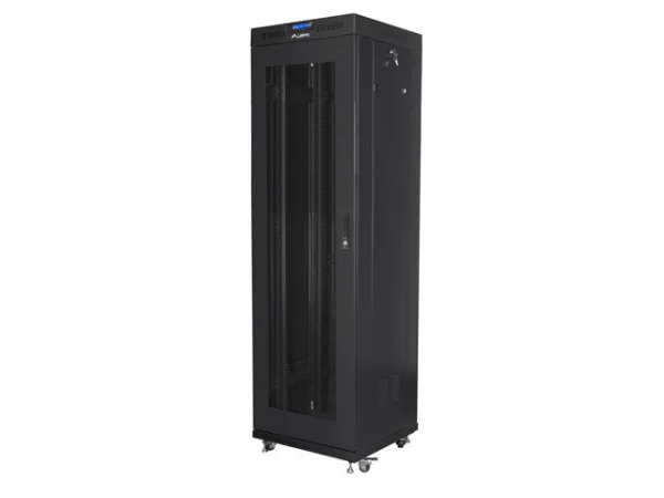 19" VOLNĚ STOJÍCÍ RACKOVÁ SKŘÍŇ 42U/600X600 (FLAT PACK) SE SÍŤOVÝMI DVEŘMI LCD ČERNÁ  V2