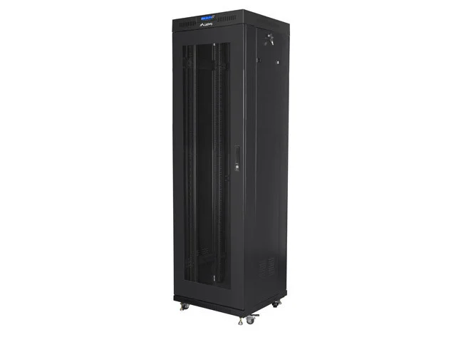 19" VOLNĚ STOJÍCÍ RACKOVÁ SKŘÍŇ 42U/600X600 (FLAT PACK) SE SÍŤOVÝMI DVEŘMI LCD ČERNÁ  V2