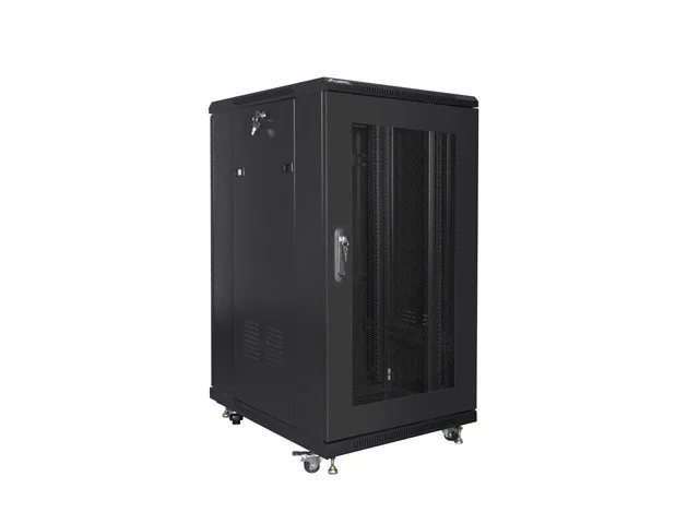 19" VOLNĚ STOJÍCÍ RACKOVÁ SKŘÍŇ 22U/600X800 (FLAT PACK) SE SÍŤOVÝMI DVEŘMI ČERNÁ